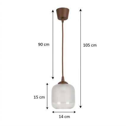 Brilagi - LED luster na lanku RETRO GLASS 1xE27/60W/230V pr. 14 cm hnedá/biela