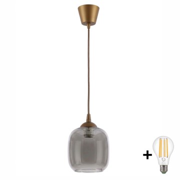 Brilagi - LED luster na lanku RETRO GLASS 1xE27/60W/230V pr. 14 cm hnedá/zadymená sivá