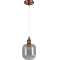 Brilagi - LED luster na lanku RETRO GLASS 1xE27/60W/230V pr. 14 cm medená/dymová sivá