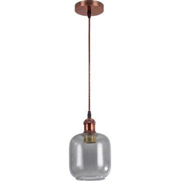 Brilagi - LED luster na lanku RETRO GLASS 1xE27/60W/230V pr. 14 cm medená/dymová sivá