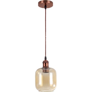 Brilagi - LED luster na lanku RETRO GLASS 1xE27/60W/230V pr. 14 cm medená/dymovo-hnedá