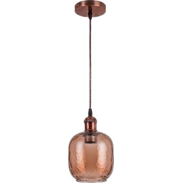 Brilagi - LED luster na lanku RETRO GLASS 1xE27/60W/230V pr. 14 cm medená/dymovo-hnedá