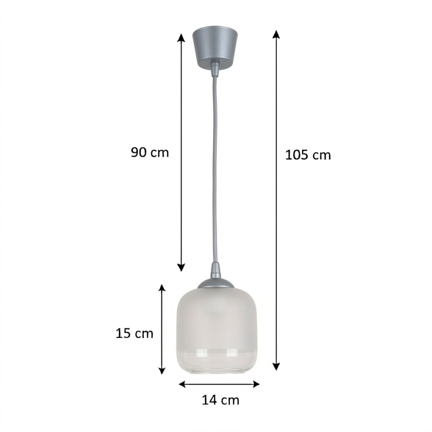 Brilagi - LED luster na lanku RETRO GLASS 1xE27/60W/230V pr. 14 cm strieborná/biela