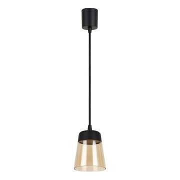 Brilagi - LED luster na lanku RETRO GLASS 1xE27/60W/230V pr. 15,5 cm čierna/dymová béžová