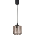 Brilagi - LED luster na lanku RETRO GLASS 1xE27/60W/230V pr. 15 cm čierna/dymovo-béžová