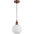 Brilagi - LED luster na lanku RETRO GLASS 1xE27/60W/230V pr. 15 cm medená/biela