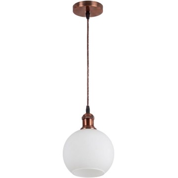 Brilagi - LED luster na lanku RETRO GLASS 1xE27/60W/230V pr. 15 cm medená/biela