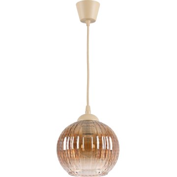 Brilagi - LED luster na lanku RETRO GLASS 1xE27/60W/230V pr. 18 cm béžová/dymovo-hnedá