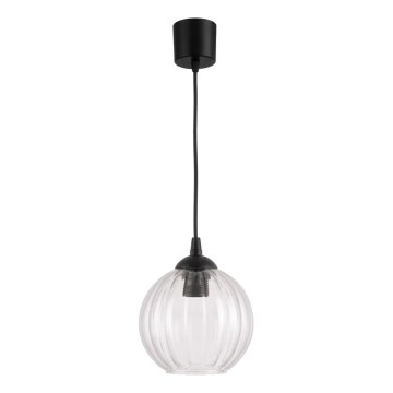 Brilagi - LED luster na lanku RETRO GLASS 1xE27/60W/230V pr. 18 cm čierna/číra