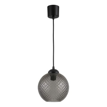 Brilagi - LED luster na lanku RETRO GLASS 1xE27/60W/230V pr. 18 cm čierna/dymová sivá