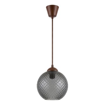 Brilagi - LED luster na lanku RETRO GLASS 1xE27/60W/230V pr. 18 cm hnedá/dýmovo-sivá