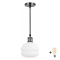 BRILAGI - LED luster na lanku RETRO GLASS 1xE27/60W/230V pr. 20 cm čierna/biela