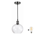 BRILAGI - LED Luster na lanku RETRO GLASS 1xE27/60W/230V pr. 25 cm čierna/číra