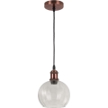 Brilagi - LED luster na lanku RETRO GLASS 1xE27/60W/230V pr. 25 cm medená/priehľadná