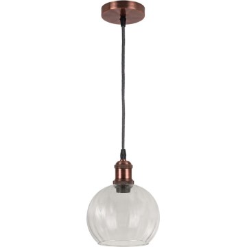 Brilagi - LED luster na lanku RETRO GLASS 1xE27/60W/230V pr. 25 cm medená/priehľadná