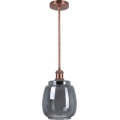 Brilagi - LED luster na lanku RETRO GLASS 1xE27/60W/230V pr. 26 cm medená/dymovošedá