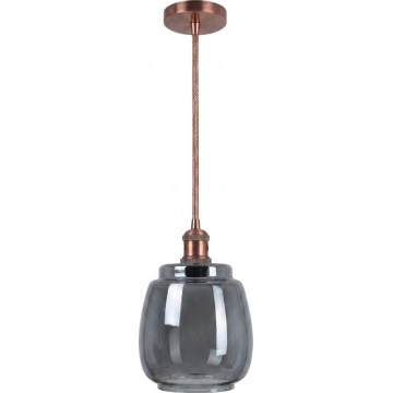 Brilagi - LED luster na lanku RETRO GLASS 1xE27/60W/230V pr. 26 cm medená/dymovošedá