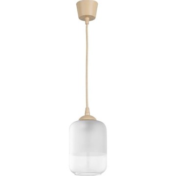 Brilagi - LED luster na lanku RETRO GLASS 1xE27/60W/230V priemer 14 cm béžová/biela