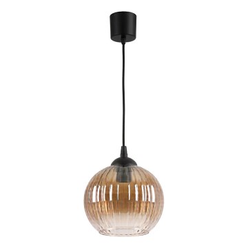 Brilagi - LED luster na lanku RETRO GLASS 1xE27/60W/230V, priemer 18 cm, čierna/dymovo-hnedá