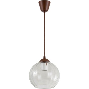 Brilagi - LED luster na lanku RETRO GLASS 1xE27/60W/230V priemer 25 cm hnedá/číra