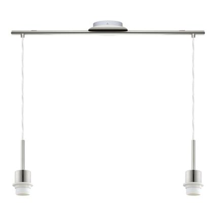 BRILAGI - LED luster na lanku RETRO GLASS 2xE27/60W/230V matný chróm/dymová sivá