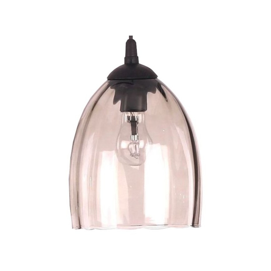 BRILAGI - LED luster na lanku RETRO GLASS 2xE27/60W/230V matný chróm/dymová béžová