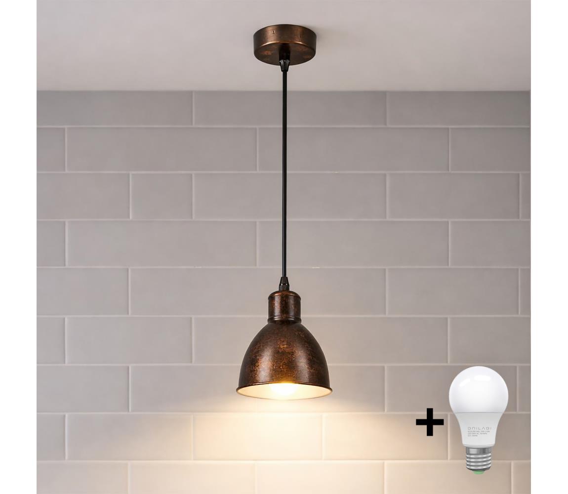 Brilagi - LED luster na lanku RIDDY 1xE27/60W/230V medená/patina 8590828027805