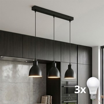 Brilagi - LED luster na lanku RIDDY 3xE27/60W/230V čierna