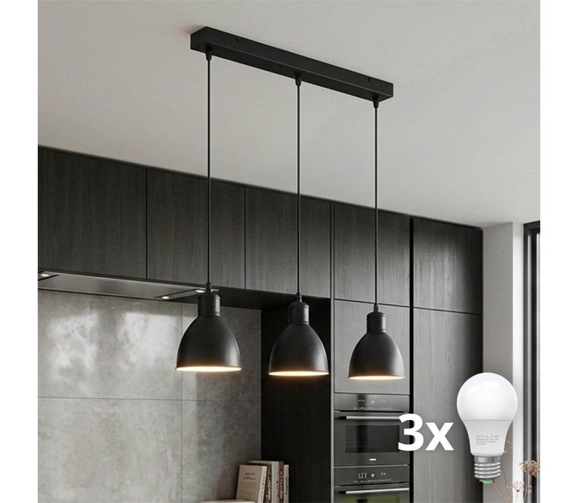 Brilagi - LED luster na lanku RIDDY 3xE27/60W/230V čierna 8590828039198