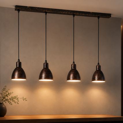 Brilagi - LED luster na lanku RIDDY 4xE27/60W/230V medený/patina