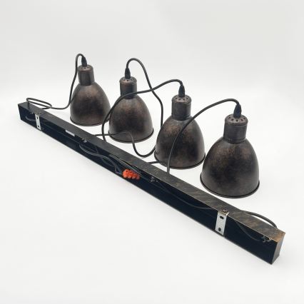 Brilagi - LED luster na lanku RIDDY 4xE27/60W/230V medený/patina