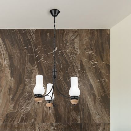Brilagi - LED Luster na reťazi COTTAGE 3xE14/40W/230V buk/biela