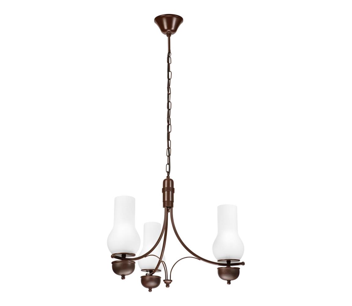 Brilagi - LED luster na reťazi COTTAGE 3xE14/40W/230V buk/hnedá/biela BG1518+3xBG2270