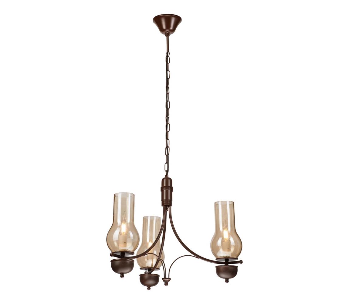 Brilagi - LED luster na reťazi COTTAGE 3xE14/40W/230V buk/hnedá/dymová béžová BG1518+3xBG2273