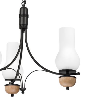 Brilagi - LED luster na reťazi COTTAGE 3xE14/40W/230V dub/čierna/biela