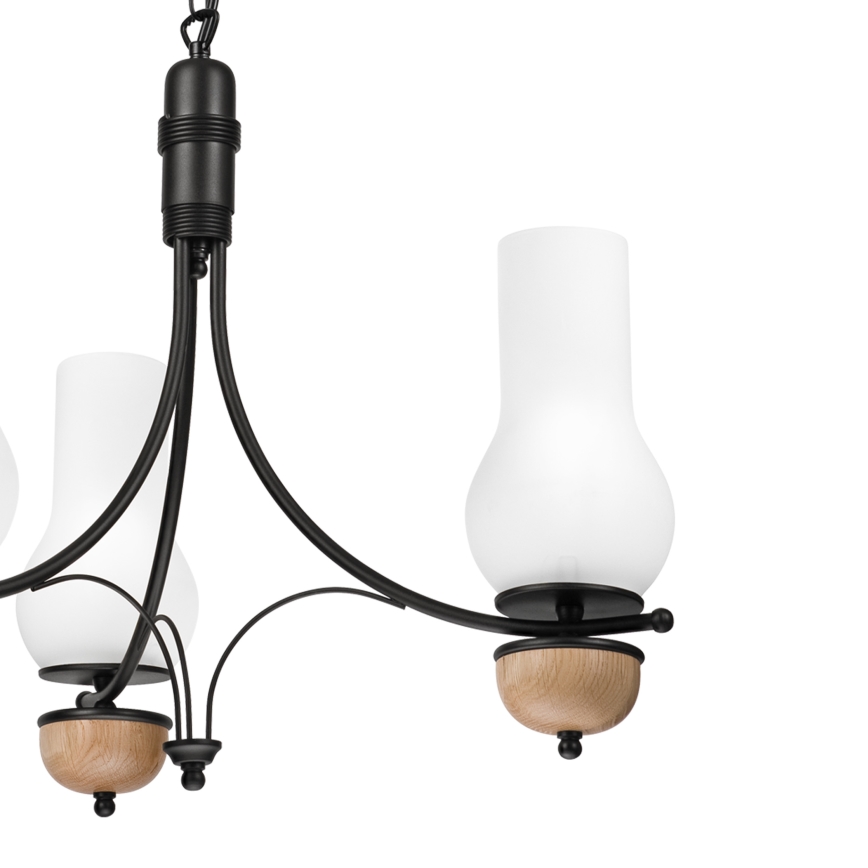 Brilagi - LED luster na reťazi COTTAGE 3xE14/40W/230V dub/čierna/biela