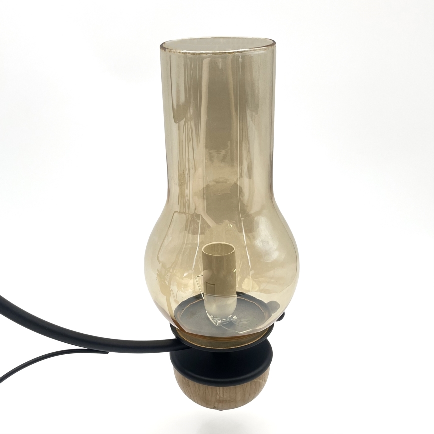 Brilagi - LED luster na reťazi COTTAGE 3xE14/40W/230V dub/čierna/dymová béžová