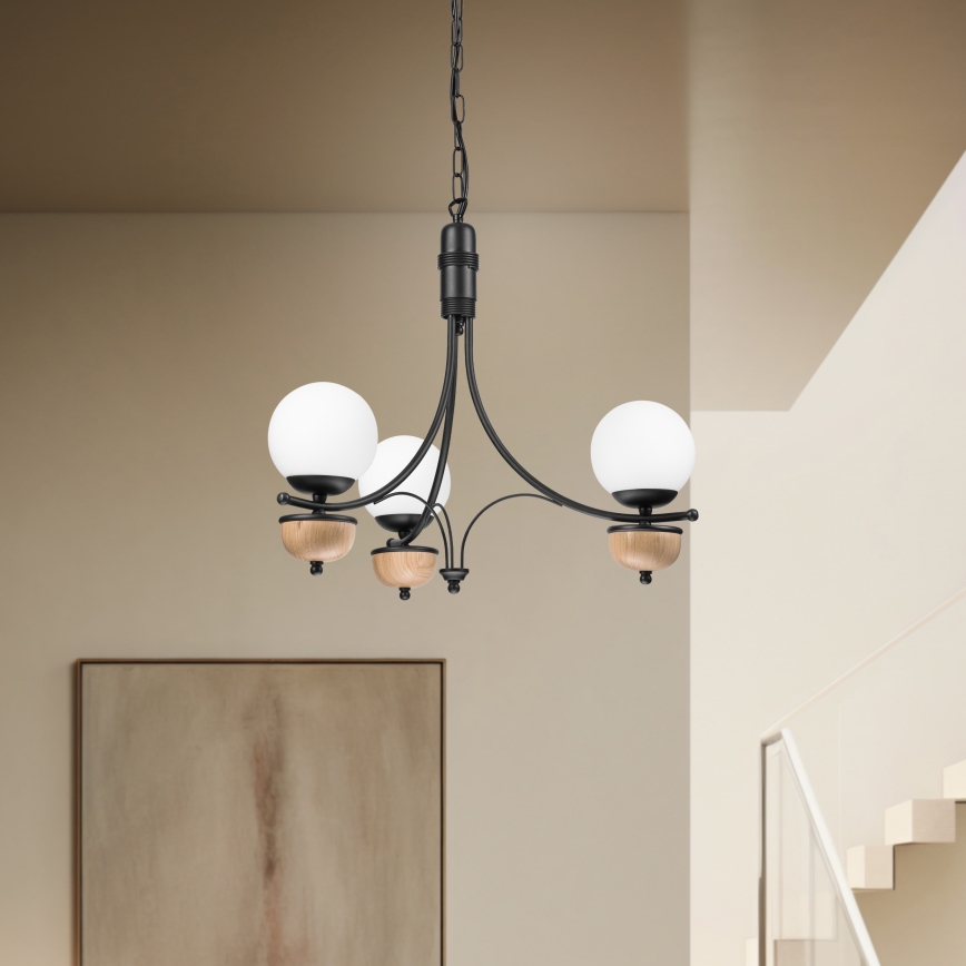 Brilagi - LED Luster na reťazi COTTAGE 3xG9/40W/230V buk/biela