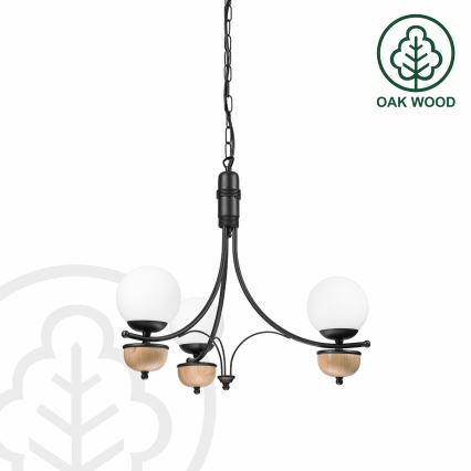 Brilagi - LED Luster na reťazi COTTAGE 3xG9/40W/230V dub/biela