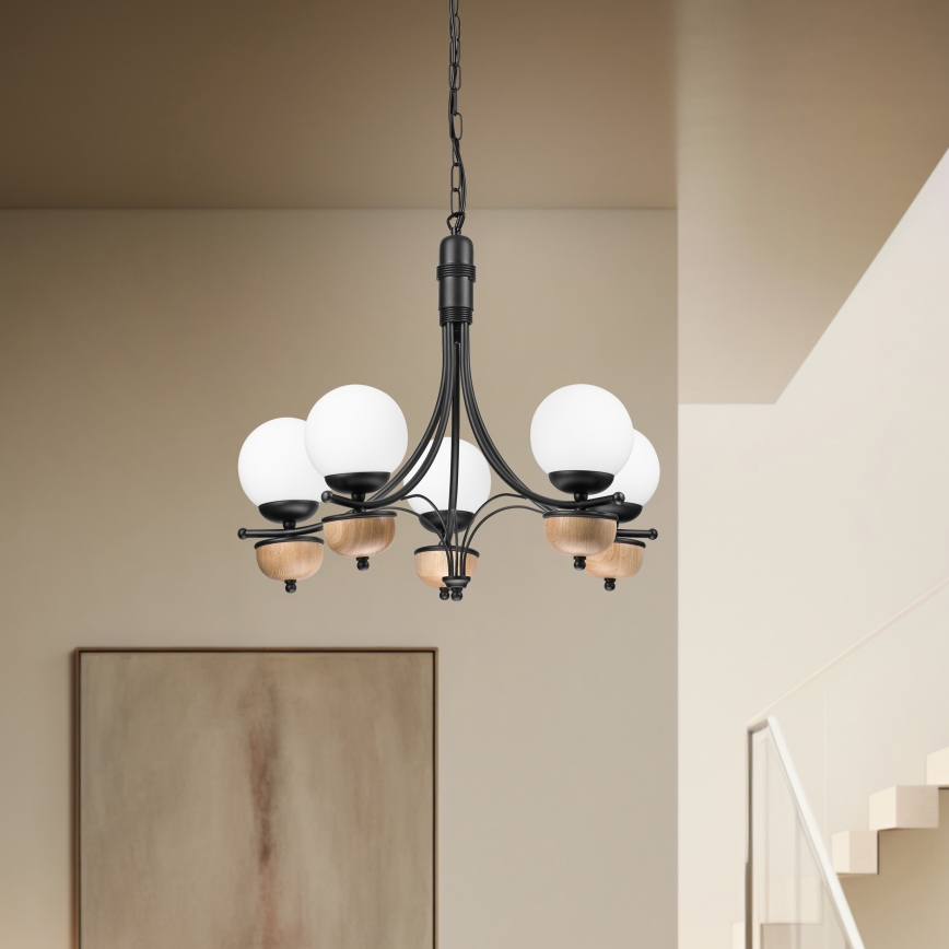 Brilagi - LED Luster na reťazi COTTAGE 5xG9/40W/230V buk/biela