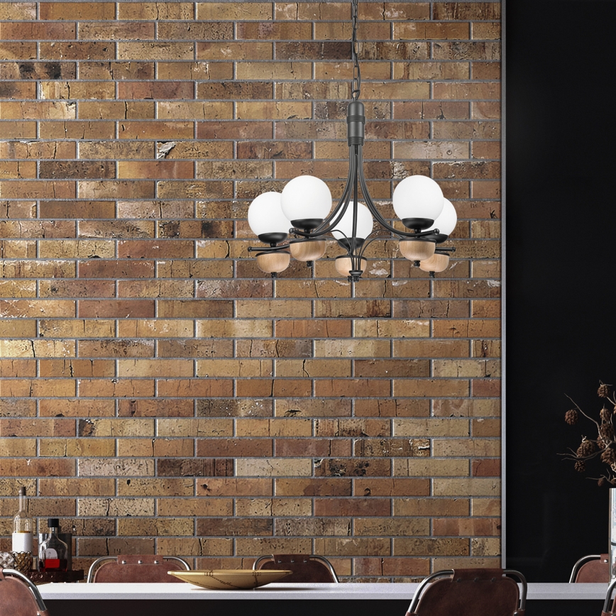 Brilagi - LED Luster na reťazi COTTAGE 5xG9/40W/230V buk/biela
