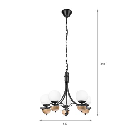 Brilagi - LED Luster na reťazi COTTAGE 5xG9/40W/230V buk/biela