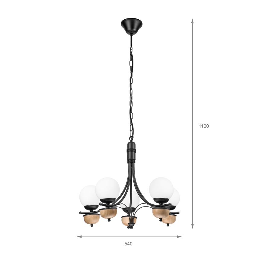 Brilagi - LED Luster na reťazi COTTAGE 5xG9/40W/230V buk/biela