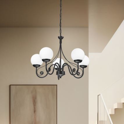 Brilagi - LED Luster na reťazi COTTAGE 5xG9/40W/230V čierna/biela