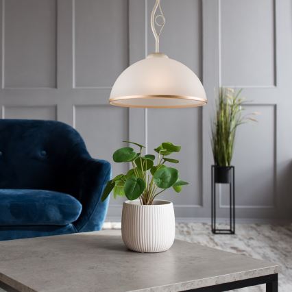 Brilagi - LED Luster na tyči ANTICO 1xE27/60W/230V biela patina