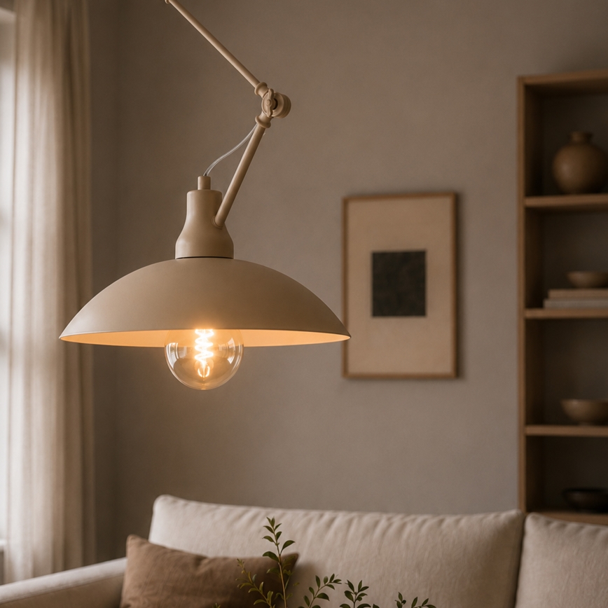 Brilagi - LED luster na tyči IRONBEAM 1xE27/60W/230V béžový