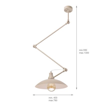 Brilagi - LED luster na tyči IRONBEAM 1xE27/60W/230V béžový