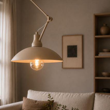 BRILAGI - LED nastaviteľný luster na tyči IRONBEAM 1xE27/60W/230V béžový