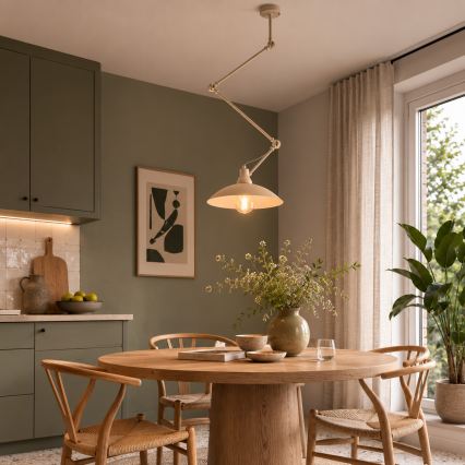 BRILAGI - LED nastaviteľný luster na tyči IRONBEAM 1xE27/60W/230V béžový