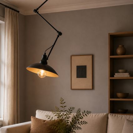 BRILAGI - LED nastaviteľný luster na tyči IRONBEAM 1xE27/60W/230V čierna